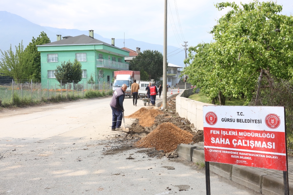 Gürsu İsabey Yoluna Kaldırım 