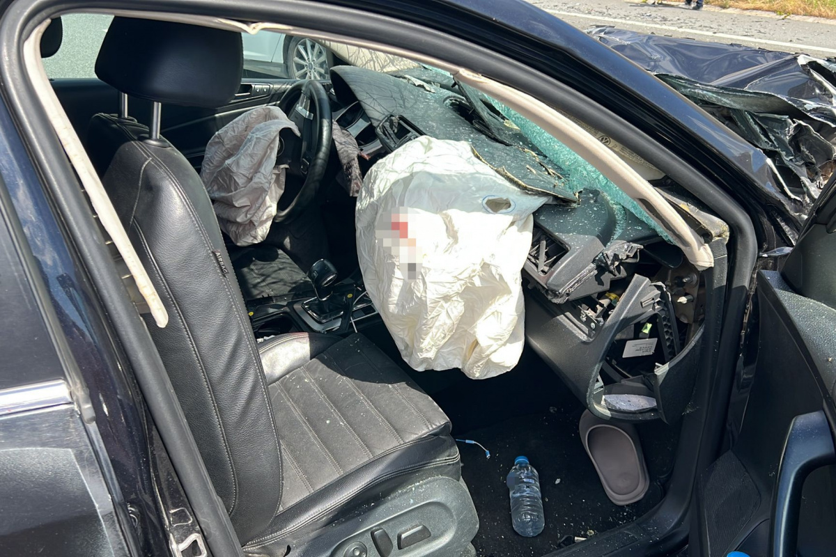 Otobanda korkutan kaza: 2 yaralı